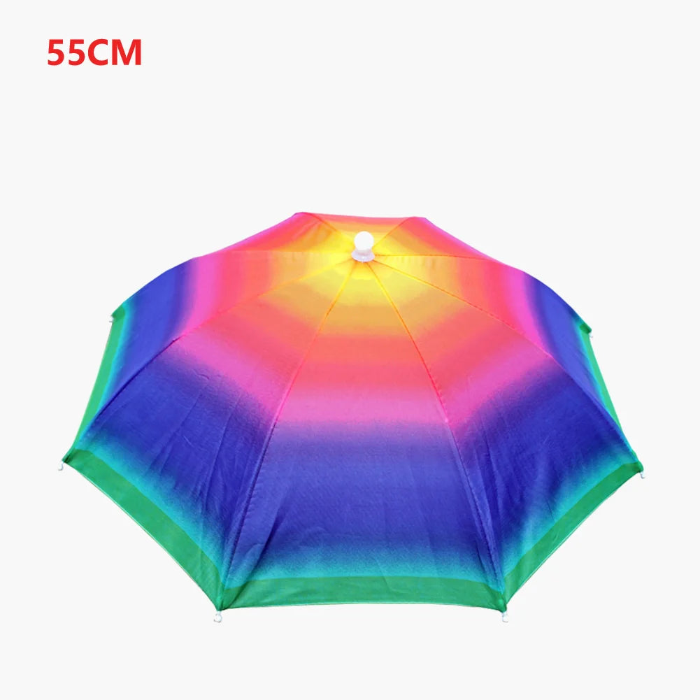 Outdoor Foldable Head Umbrella Hat Headwear Sun Cap Rainproof Anti-Sun Fishing Golf Cycling Hiking Camping Shade Umbrella Hat