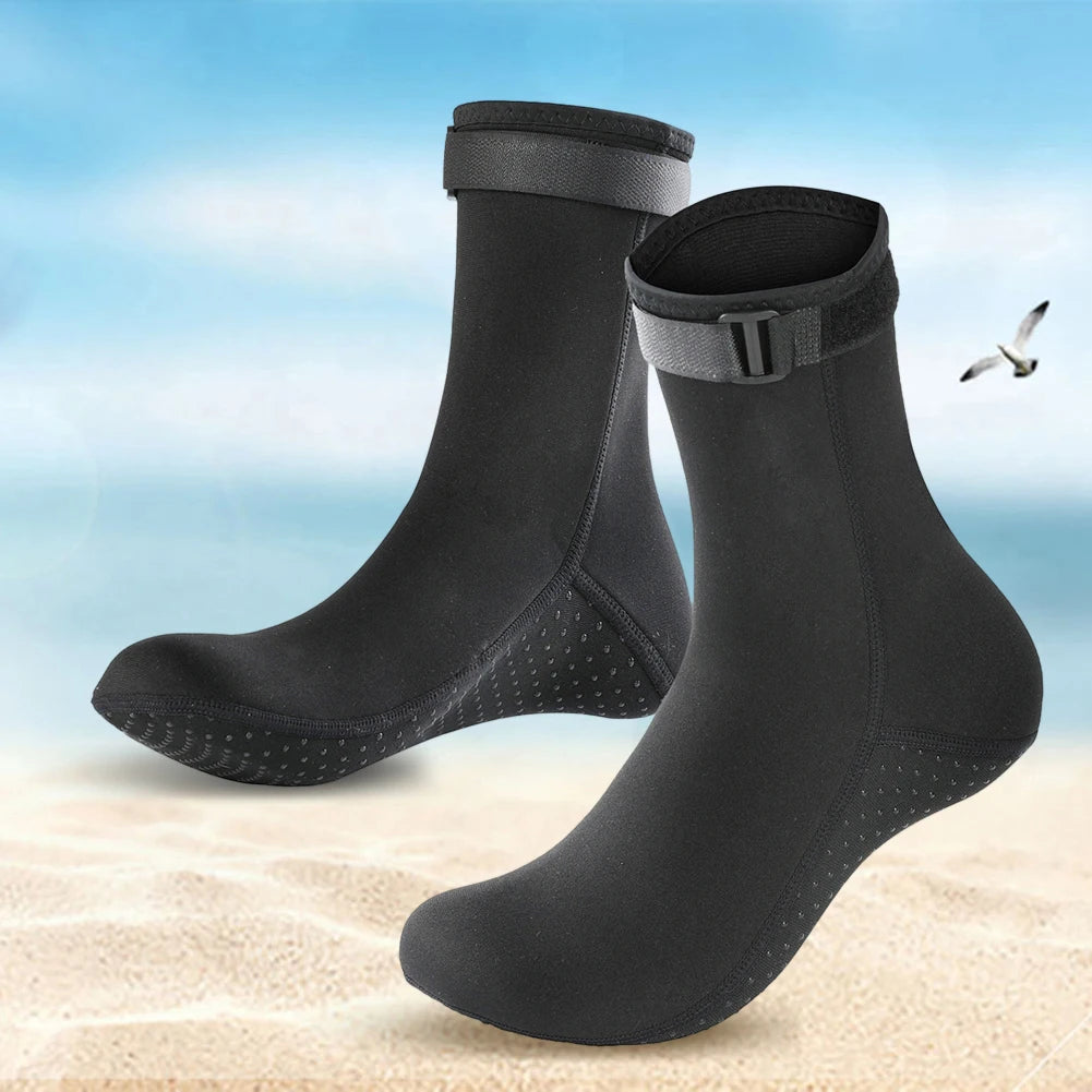 3mm Diving Surfing Boots Winter Warm Unisex Thermal Beach Sock Anti Slip Neoprene Wearable Portable Lightweight for Water Sport