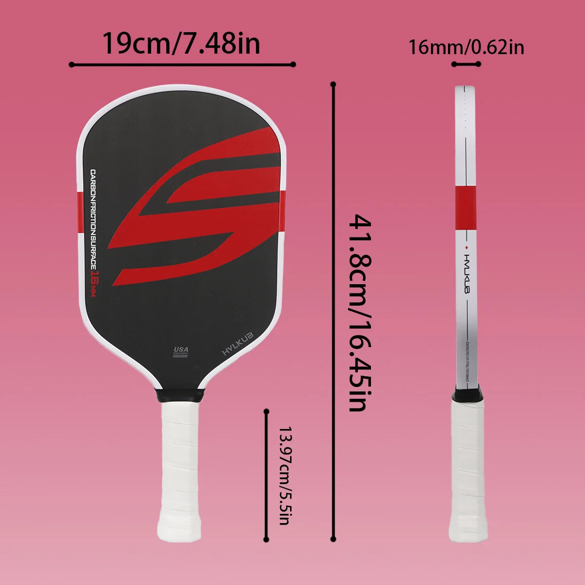 HVLKUB 2026 New T700 Carbon Fiber Pickleball Paddle, 16mm PP honeycomb core, cold-pressed construction, extra-large sweet spot
