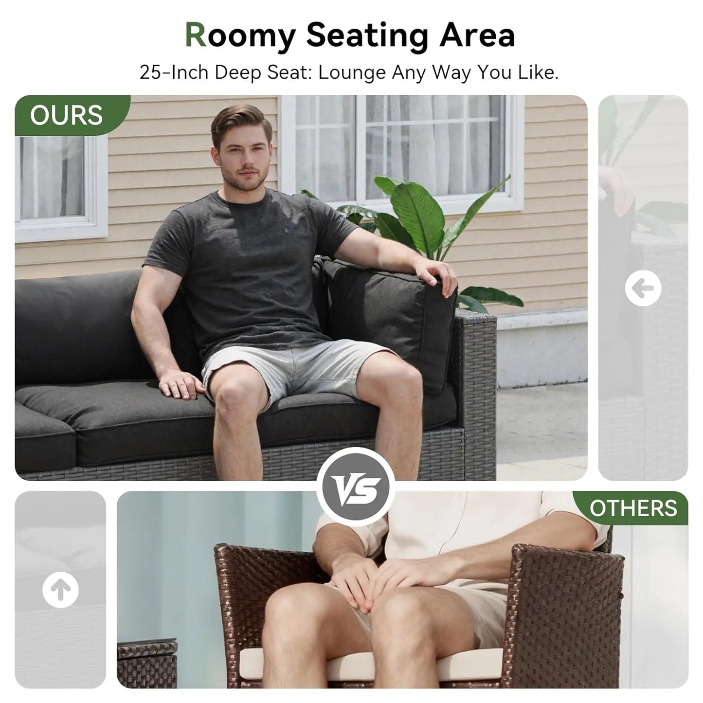 7-Piece Patio Furniture Set, Wicker Rattan Outdoor Furniture with Thick Cushions, Patio Conversation Sets with, Customized