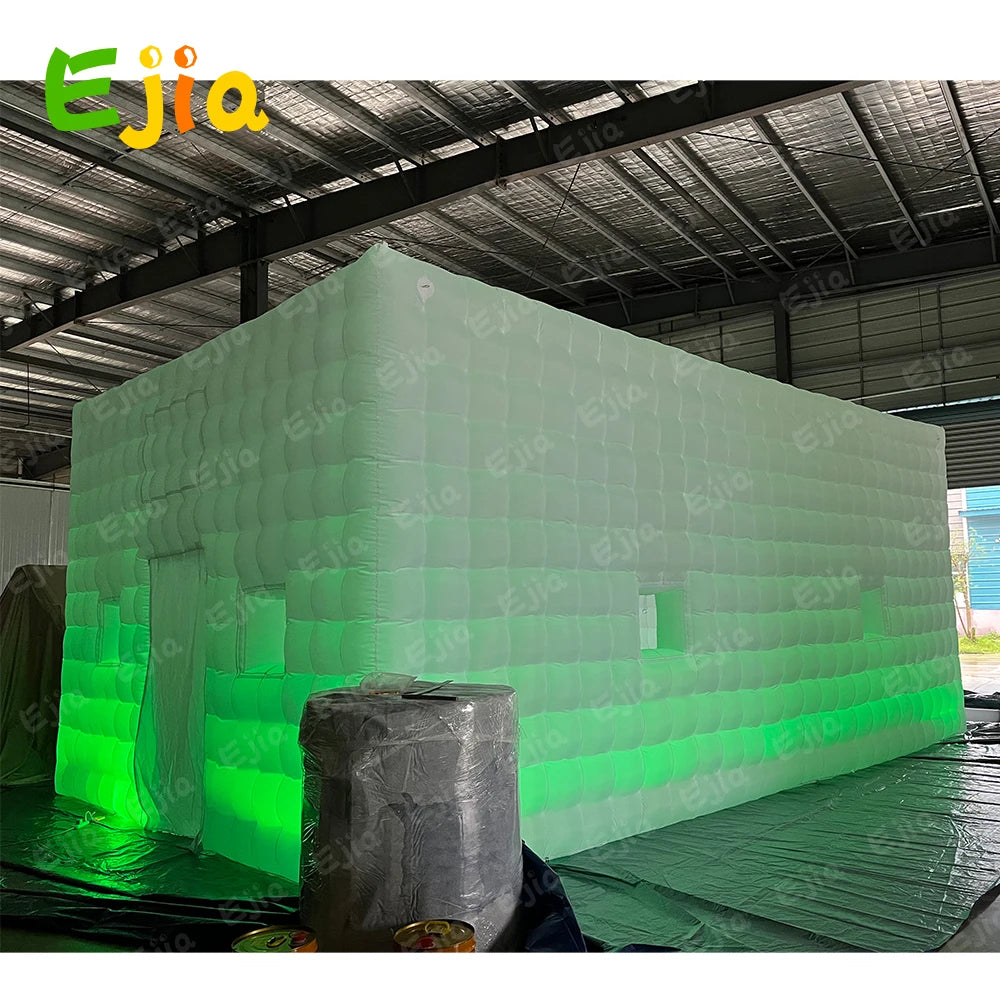26FT Large LED Inflatable Air Club Tent House with Blower Inflatable Lighting Nightclub Tent For Party Event Rental Business