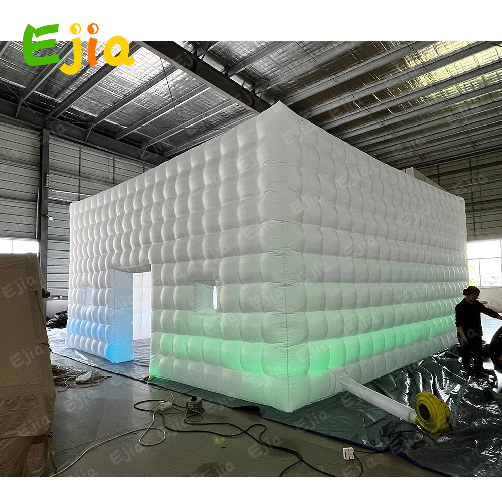 26FT Large LED Inflatable Air Club Tent House with Blower Inflatable Lighting Nightclub Tent For Party Event Rental Business