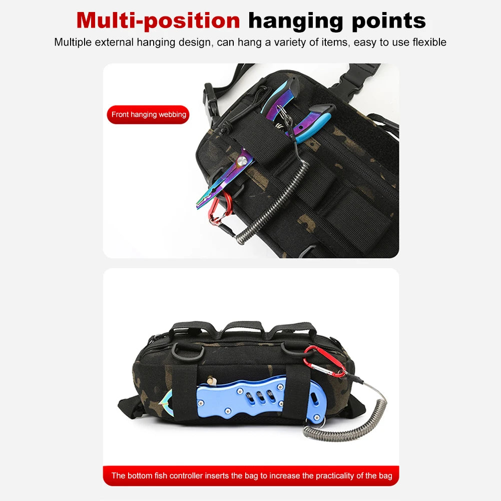 Fishing Tackle Bags Waist Fanny Pack Fishing Lures Line Box Utility Storage Accessories Outdoor Camping Shoulder Crossbody Bag