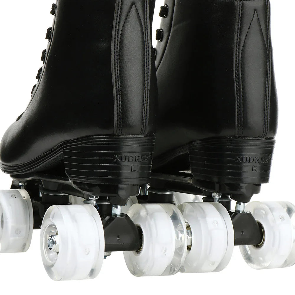 Outdoor Skating Sport Shoes PU Leather Roller Skates Skating Shoes Quad Skates Sneakers Beginner Men Women Roller Skating Shoes