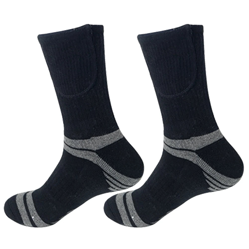 Unisex Electric Heated Socks Washable Rechargeable Heated Socks Cozy Thickened for Outdoor Sports Skiing(not include battery)