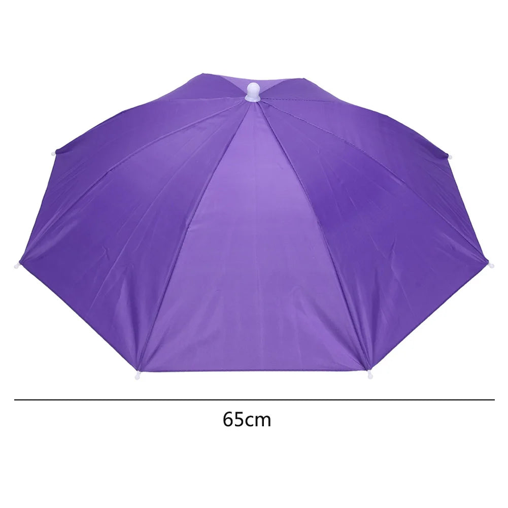 Outdoor Foldable Head Umbrella Hat Headwear Sun Cap Rainproof Anti-Sun Fishing Golf Cycling Hiking Camping Shade Umbrella Hat