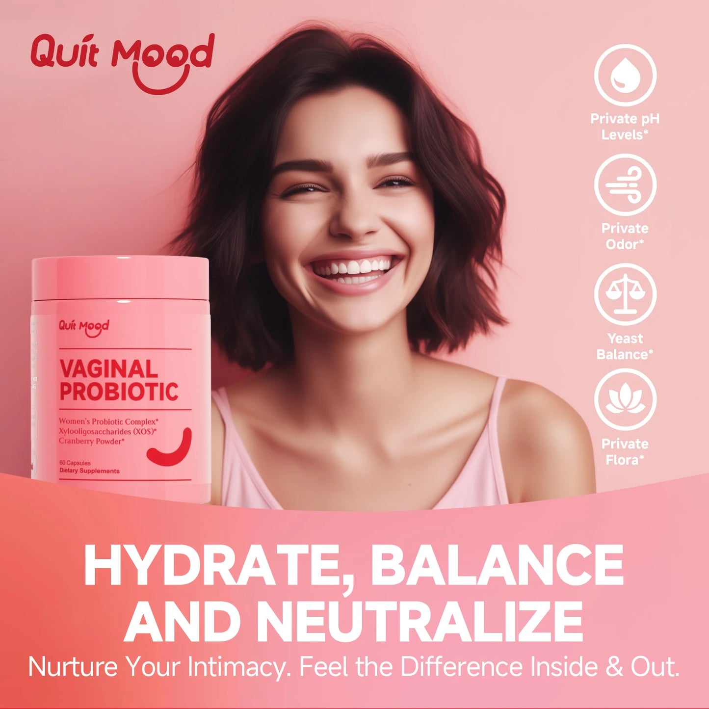 Probiotics for Women PH Balance with Prebiotics and Lactobacillus Probiotic Blend - Promote Healthy Odor and Flora