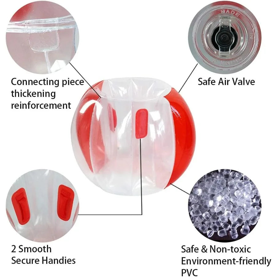 2 Pack Inflatable Sumo Balls for and Adults 3ft/0.90m Bumper Balls for Outdoor Summer Fun Interactive Human Hamster Ball Play E