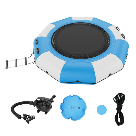 VEVOR Inflatable Water Bouncer 10ft Recreational Water Trampoline Portable Bounce Swim Platform Kids Adults Floating Rebounder