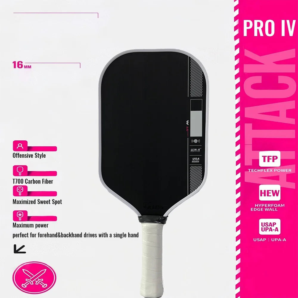 M-Pro IV Pickleball Paddle OEM Gen 4 TFP Foam Core T700 Carbon Fiber