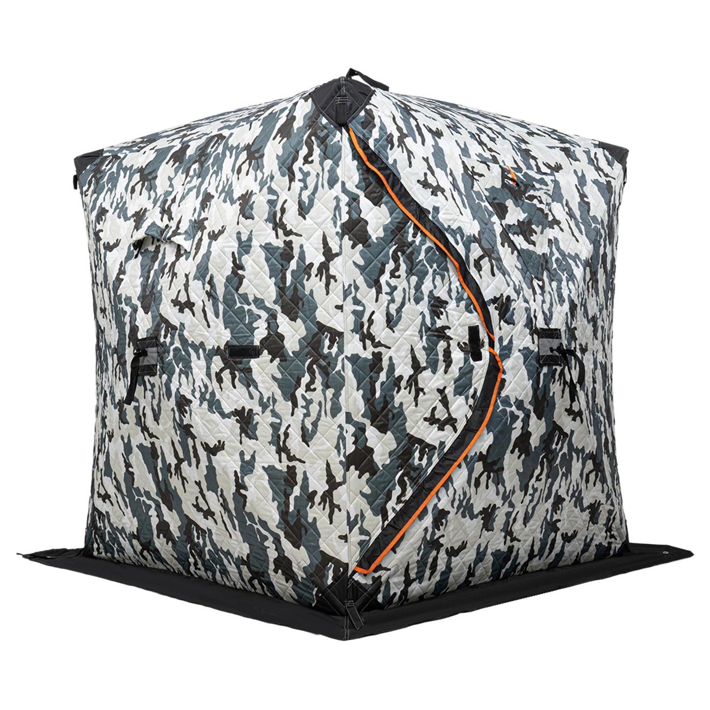 Ice Fishing Insulated Tent, 1-2 Person Shelter, Portable Thermal Tent with Built-In Storage, Warm & Windproof Camping Tent