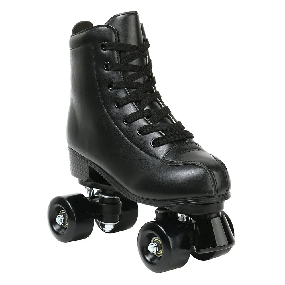 Outdoor Skating Sport Shoes PU Leather Roller Skates Skating Shoes Quad Skates Sneakers Beginner Men Women Roller Skating Shoes