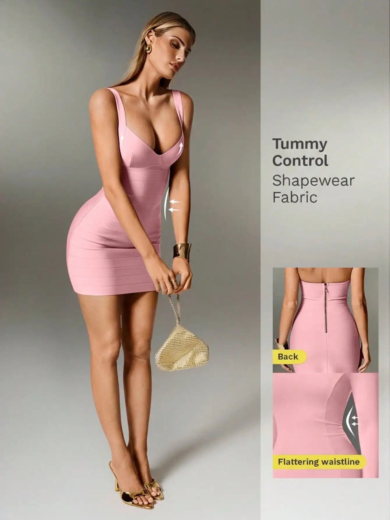 Stunning Red Bandage Style Mini Dress With Spaghetti Straps, Sleeveless Bodycon Fit For Festive Occasions