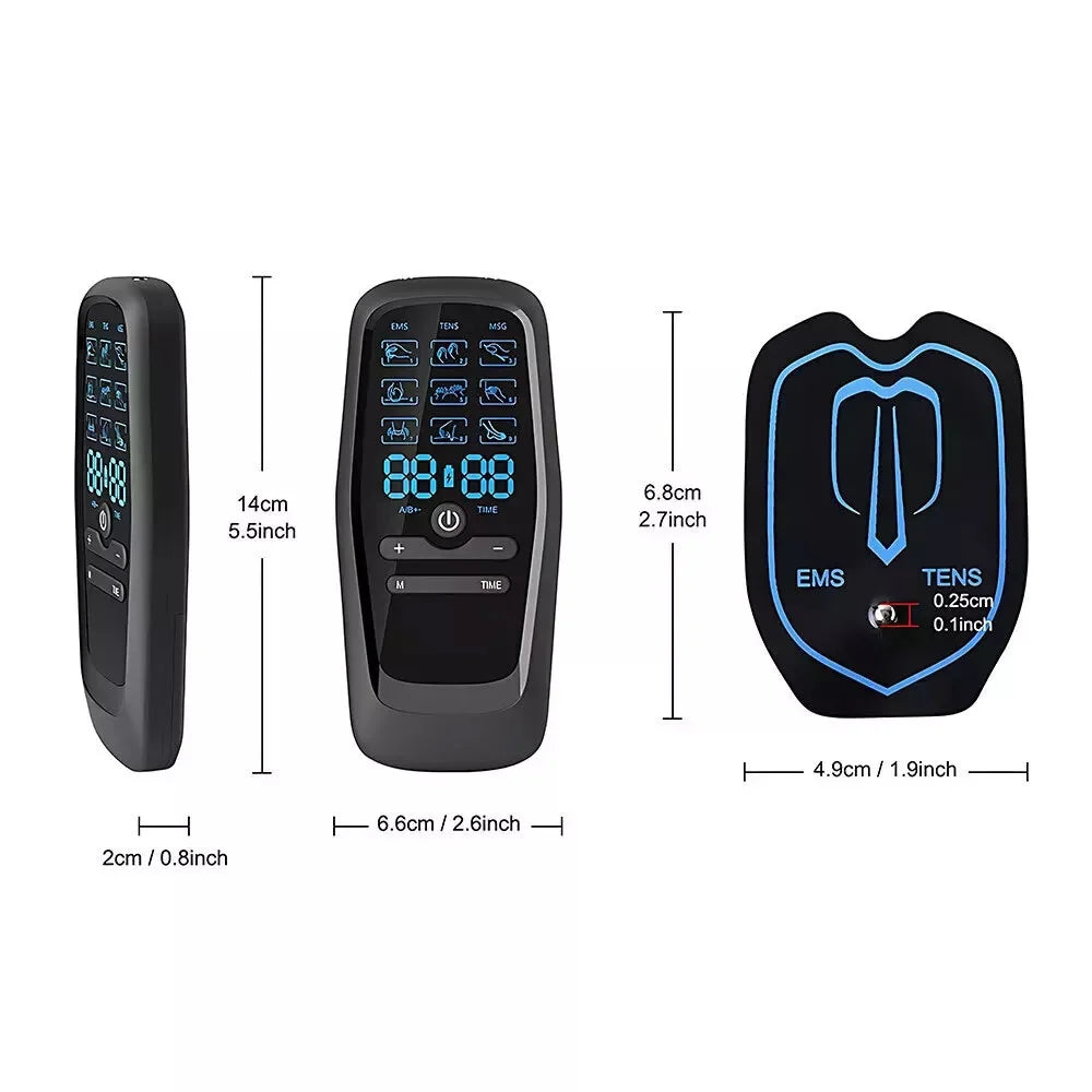 Upgrade Electric Pulse Massager Tens Unit Muscle Stimulator Therapy Pain Relief