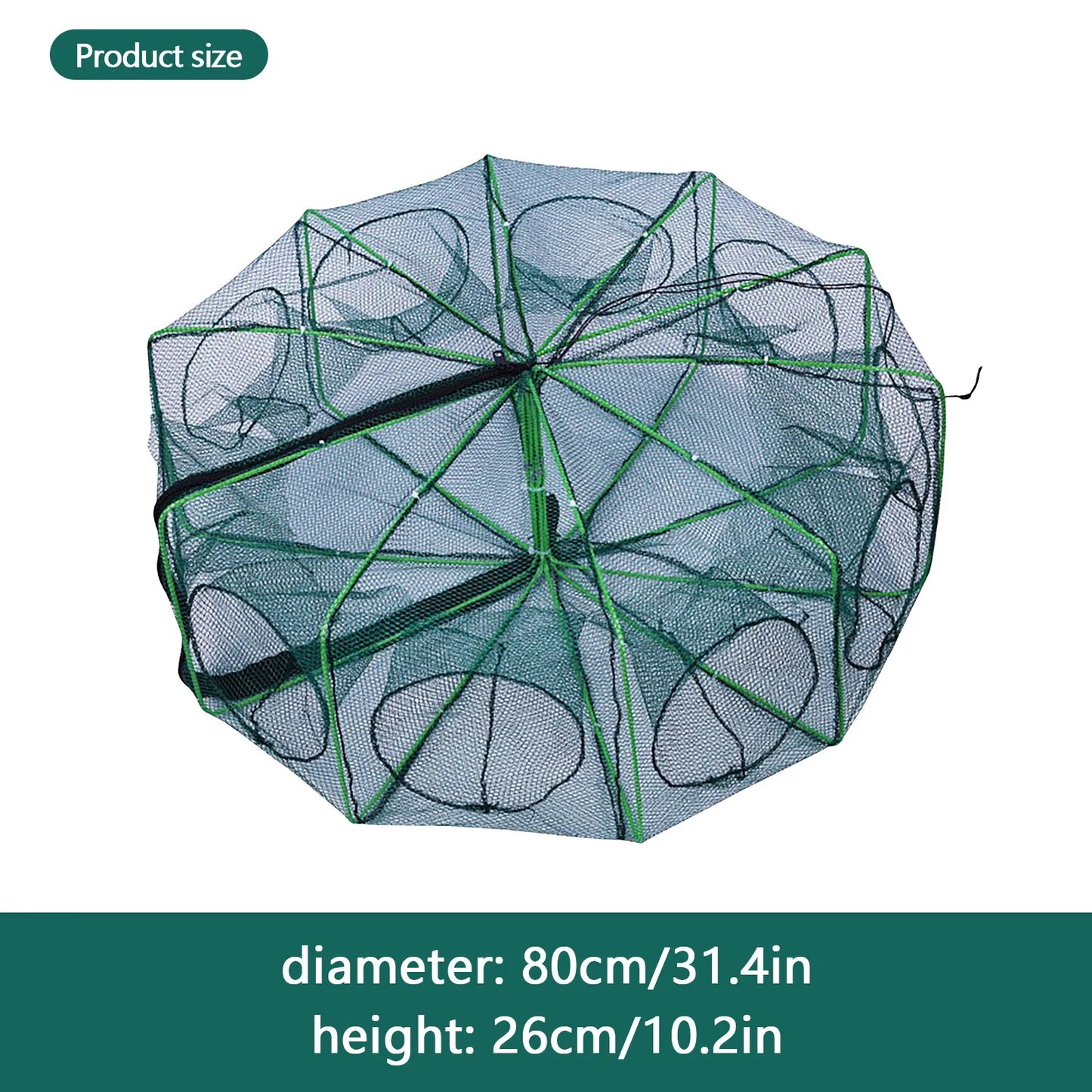 Folding lobster cage 2025 new style fishing trap fishing tool kit fish shrimp crayfish crab fishing net nylon material