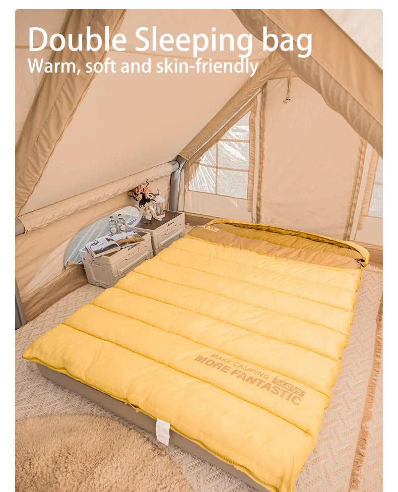 BSWOLF 2 Person Camping Sleeping Bag Four Seasons Portable Winter Sleeping Bag for Outdoor Camp Travel Hiking
