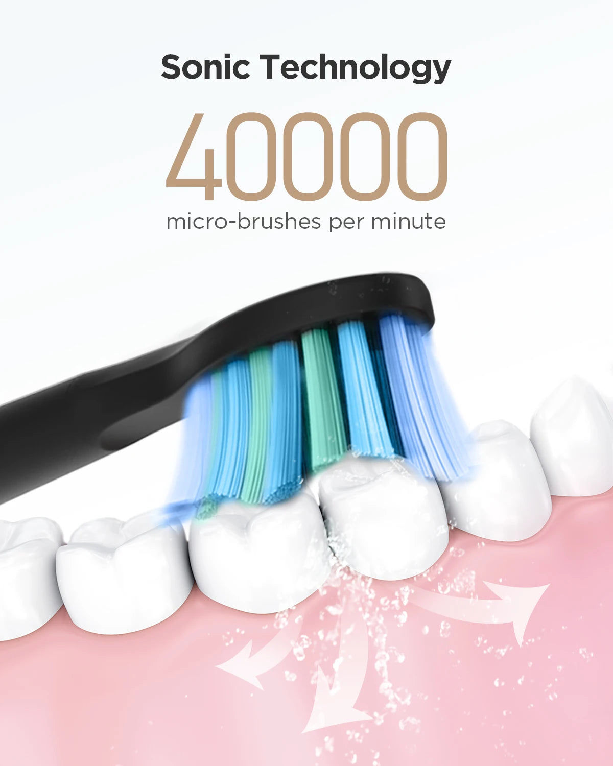 Fairywill FW-507 Sonic Electric Toothbrush 5 Modes USB Charger Tooth Brushes Replacement Timer Sonic Toothbrush 8 Brush Heads
