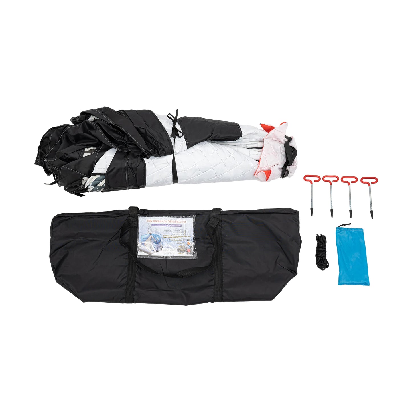 Ice Fishing Insulated Tent, 1-2 Person Shelter, Portable Thermal Tent with Built-In Storage, Warm & Windproof Camping Tent