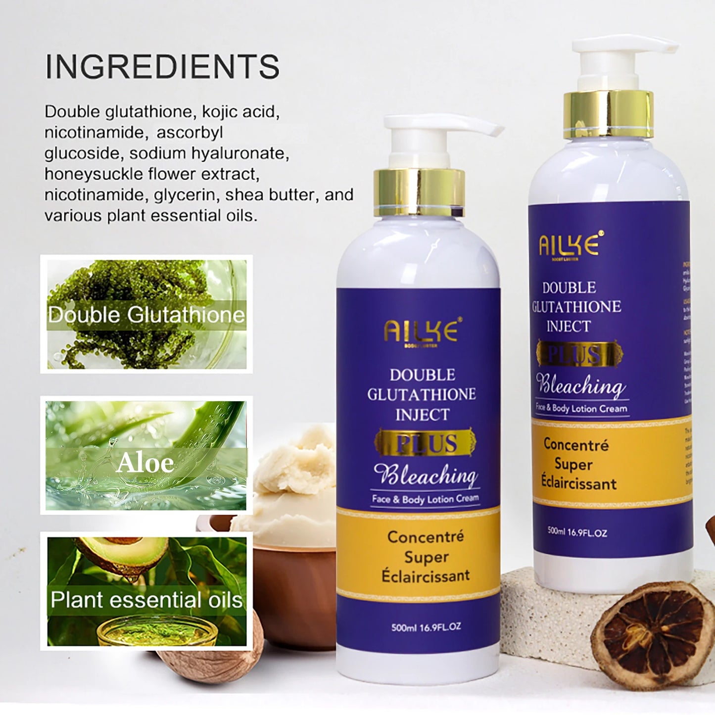 AILKE Body Milk For Brightening And Clearing Uneven Skin Tone, Moisturizes, Remove Black Spots, Whitening, For All Skin Types