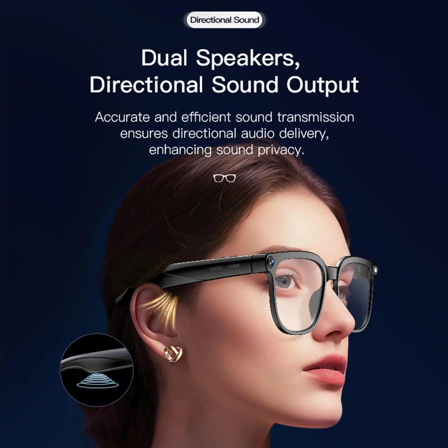 New 8-megapixel HD camera glasses with 1080p HD video recording and photo capture featuring image stabilization