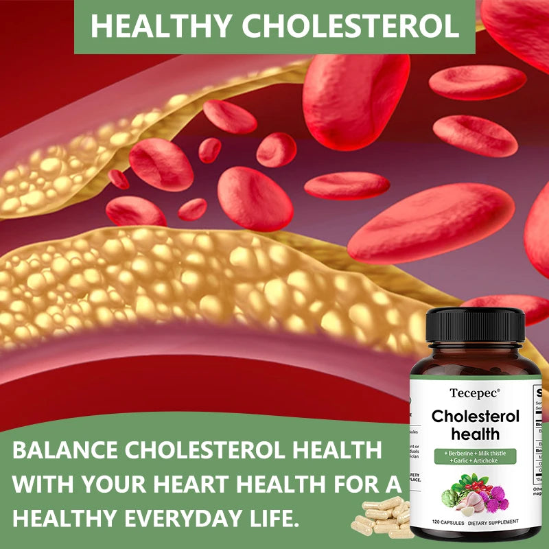 Cholesterol Support Supplement - Contains berberine, artichoke to support healthy cholesterol levels and natural heart health