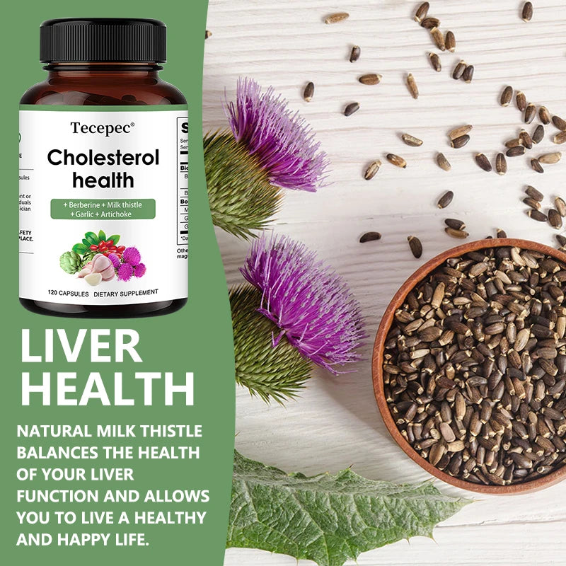 Cholesterol Support Supplement - Contains berberine, artichoke to support healthy cholesterol levels and natural heart health