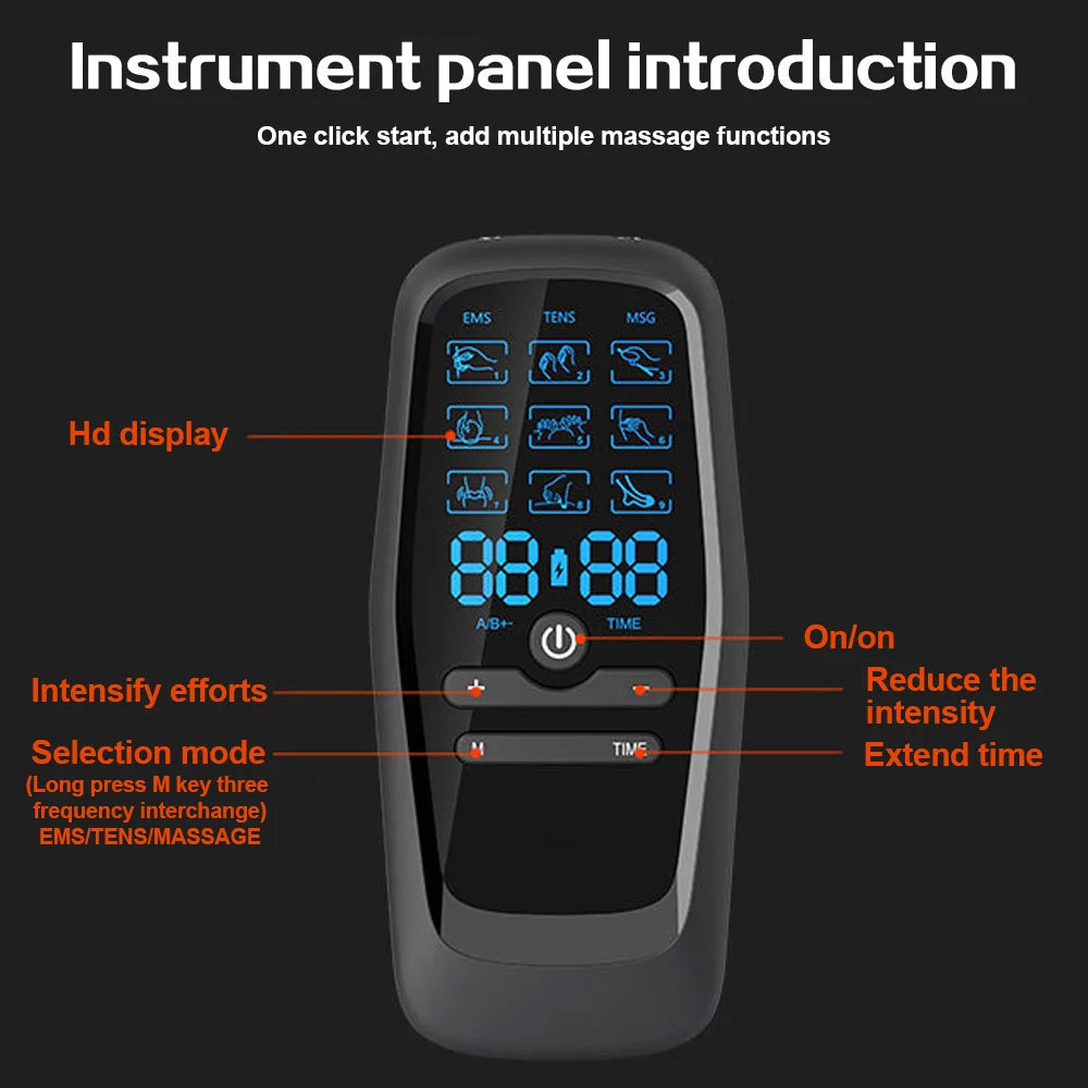 Upgrade Electric Pulse Massager Tens Unit Muscle Stimulator Therapy Pain Relief