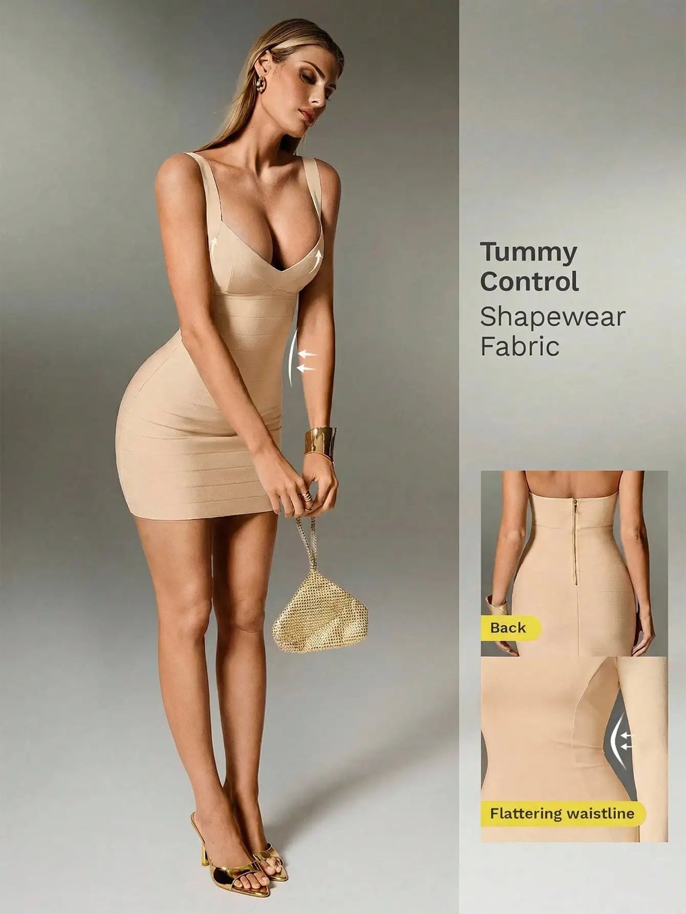 Stunning Red Bandage Style Mini Dress With Spaghetti Straps, Sleeveless Bodycon Fit For Festive Occasions