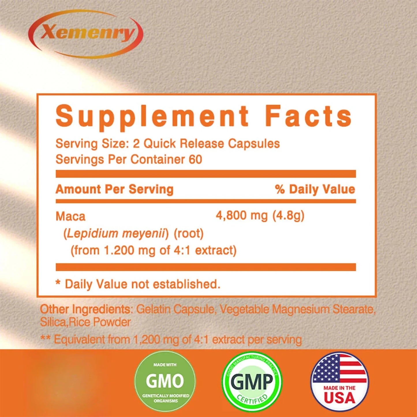 Maca Root 4800Mg - Supports Energy and Hormone Balance To Maintain Healthy Passion and Motivation - 120 Capsules