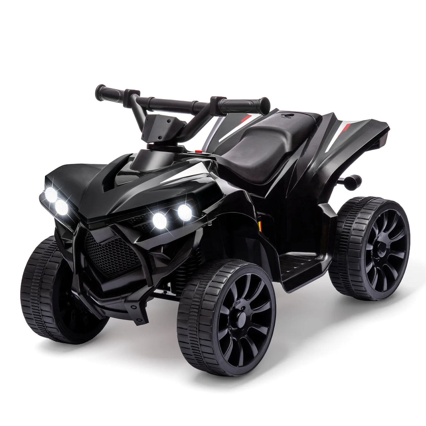 6V Ride On Toys 4-Wheeler Quad ATV Electric Car for Kids 1.8MPH Max Speed, Treaded Tires,Rubber Handles, Push-Button Accelerator