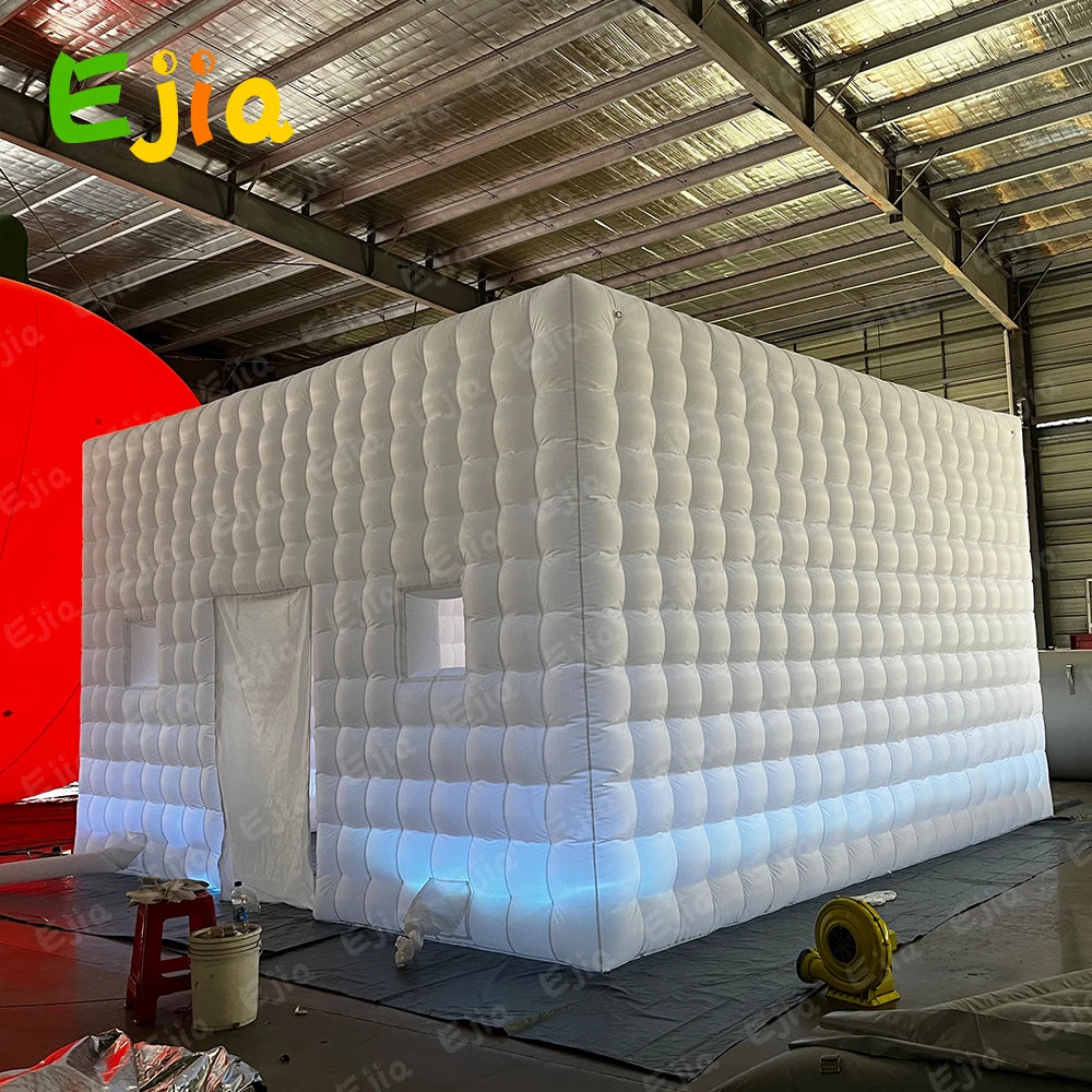 26FT Large LED Inflatable Air Club Tent House with Blower Inflatable Lighting Nightclub Tent For Party Event Rental Business