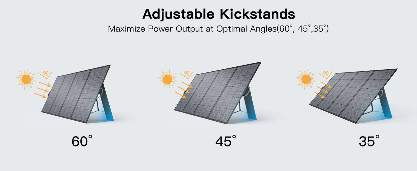 MHPOWOS 400W Lightweight Portable Solar Panel Power Backup 31V Foldable Solar Charger for Outdoor Activities RV Camping Off-Grid