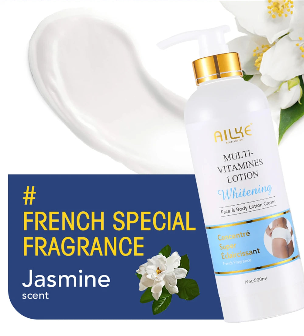 AILKE Multi-Vitamin Body Lotion, Whiten, Brighten, Remove Dark Spots, Hyperpigmentation, Moisturizes, Smoothes & Antioxidant