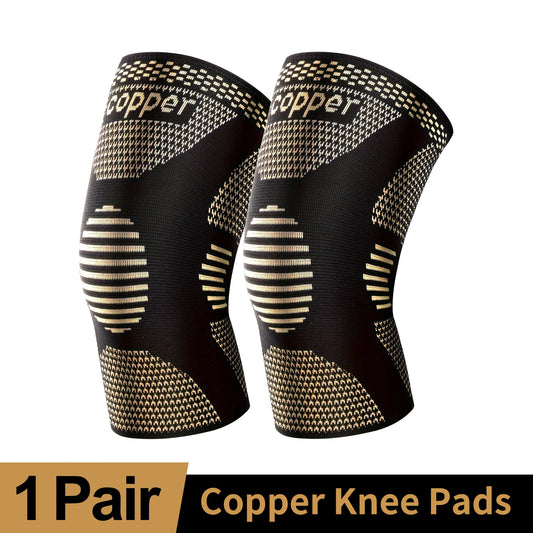 2-Pack Copper Ion Sports Knee Brace, Breathable Non-Slip Outdoor Basketball Fitness Running Basketball Fitness Knee Pads