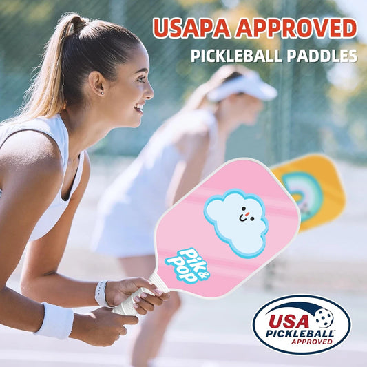 Pickleball Paddles Set of 2 with 4 Balls  Carry Bag  Premium Honeycomb Core Paddles for Indoor  Outdoor Play for Adults andYouth