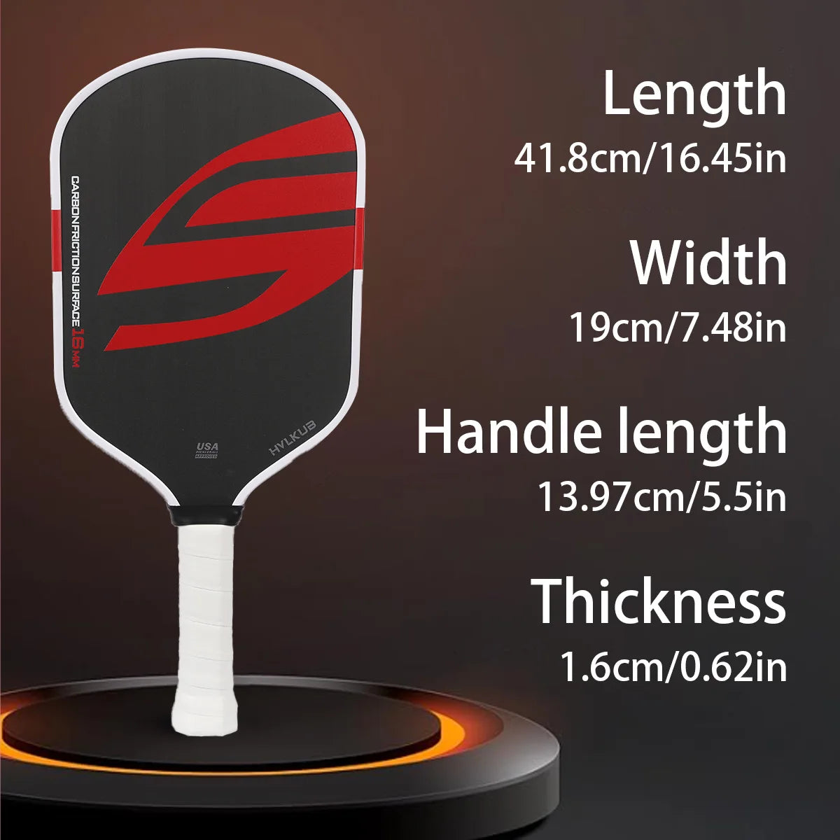 HVLKUB 2026 New T700 Carbon Fiber Pickleball Paddle, 16mm PP honeycomb core, cold-pressed construction, extra-large sweet spot