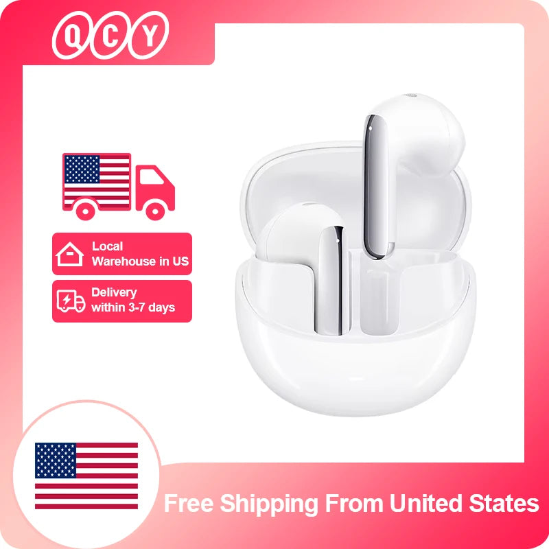 QCY HT10 AilyBuds Pro+ ANC Wireless Earphone Al Audio Hi-res with LDAC Bluetooth 5.3 Earbuds Adaptive ANC Multipoint Connection