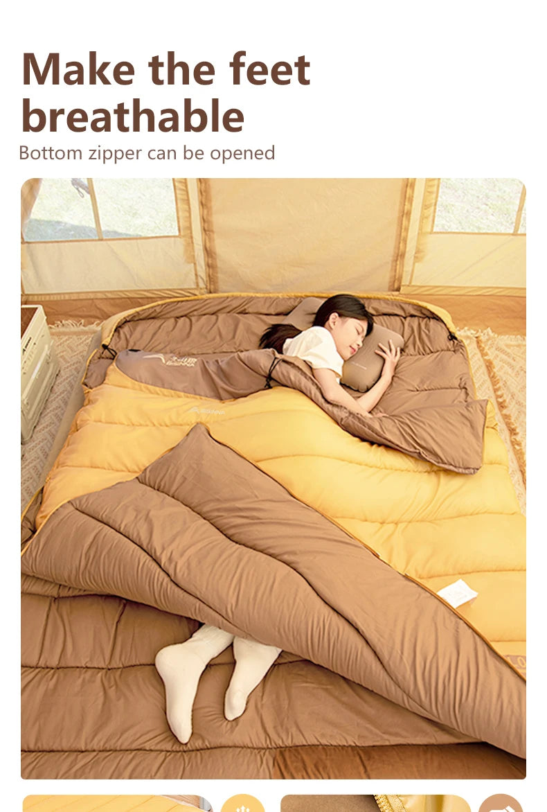 BSWOLF 2 Person Camping Sleeping Bag Four Seasons Portable Winter Sleeping Bag for Outdoor Camp Travel Hiking