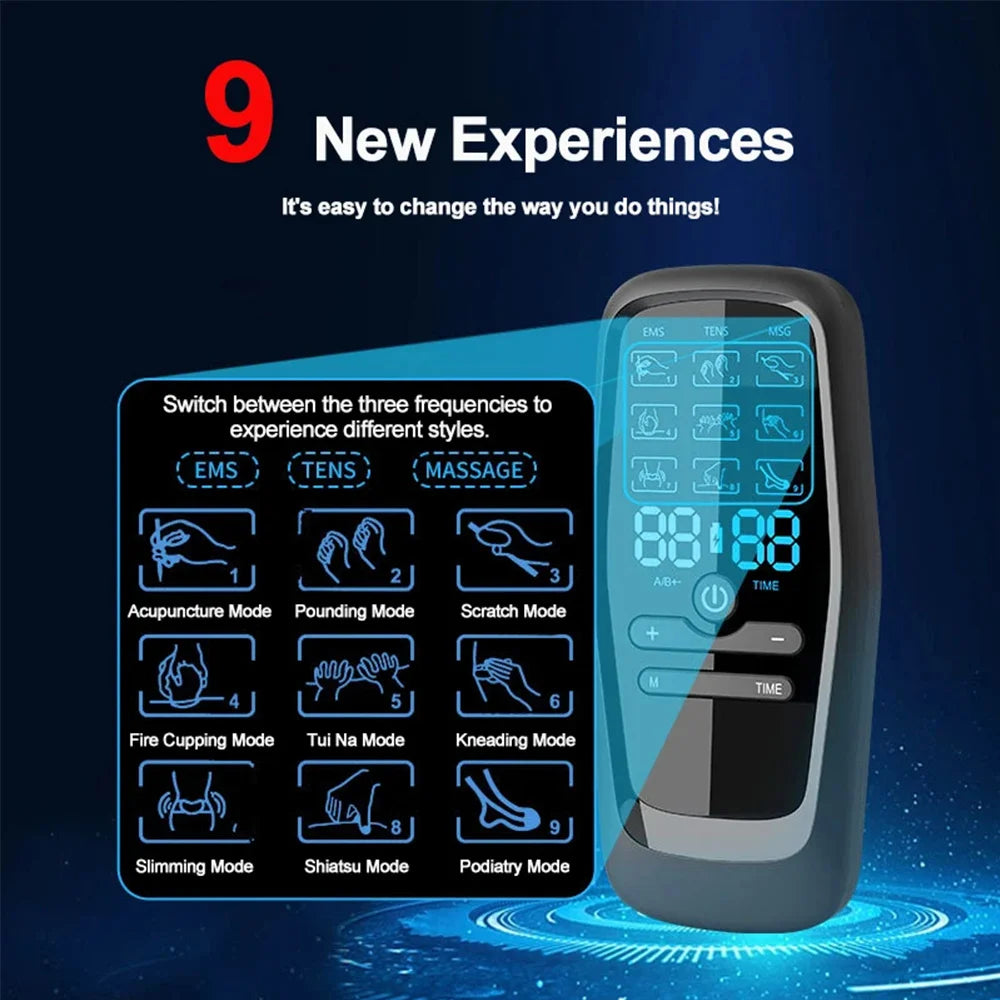 Upgrade Electric Pulse Massager Tens Unit Muscle Stimulator Therapy Pain Relief