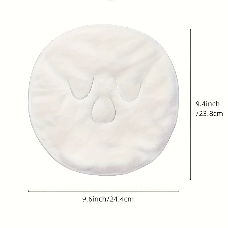 5 piece reusable cold and hot compress facial towel facial mask | Thickened steam SPA facial towel with eye holes, no fragrance, no electricity, moisturizing and deep cleaning, suitable for sensitive skin.