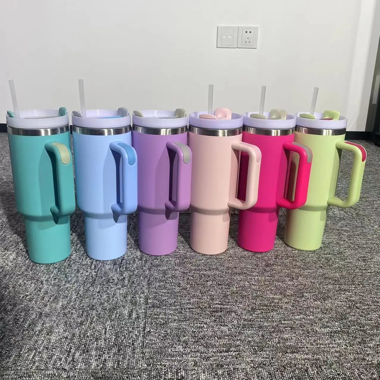 6pack US Warehouse NEW 40oz  Stainless Steel  Double Wall Keep Cold For A Long Time With Handle  Wholesale Bluk Tumbler