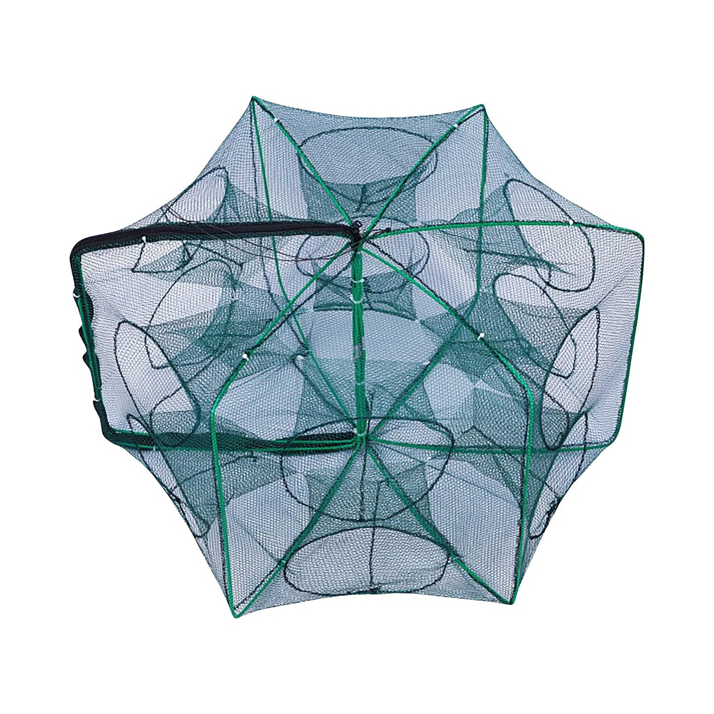 Folding lobster cage 2025 new style fishing trap fishing tool kit fish shrimp crayfish crab fishing net nylon material