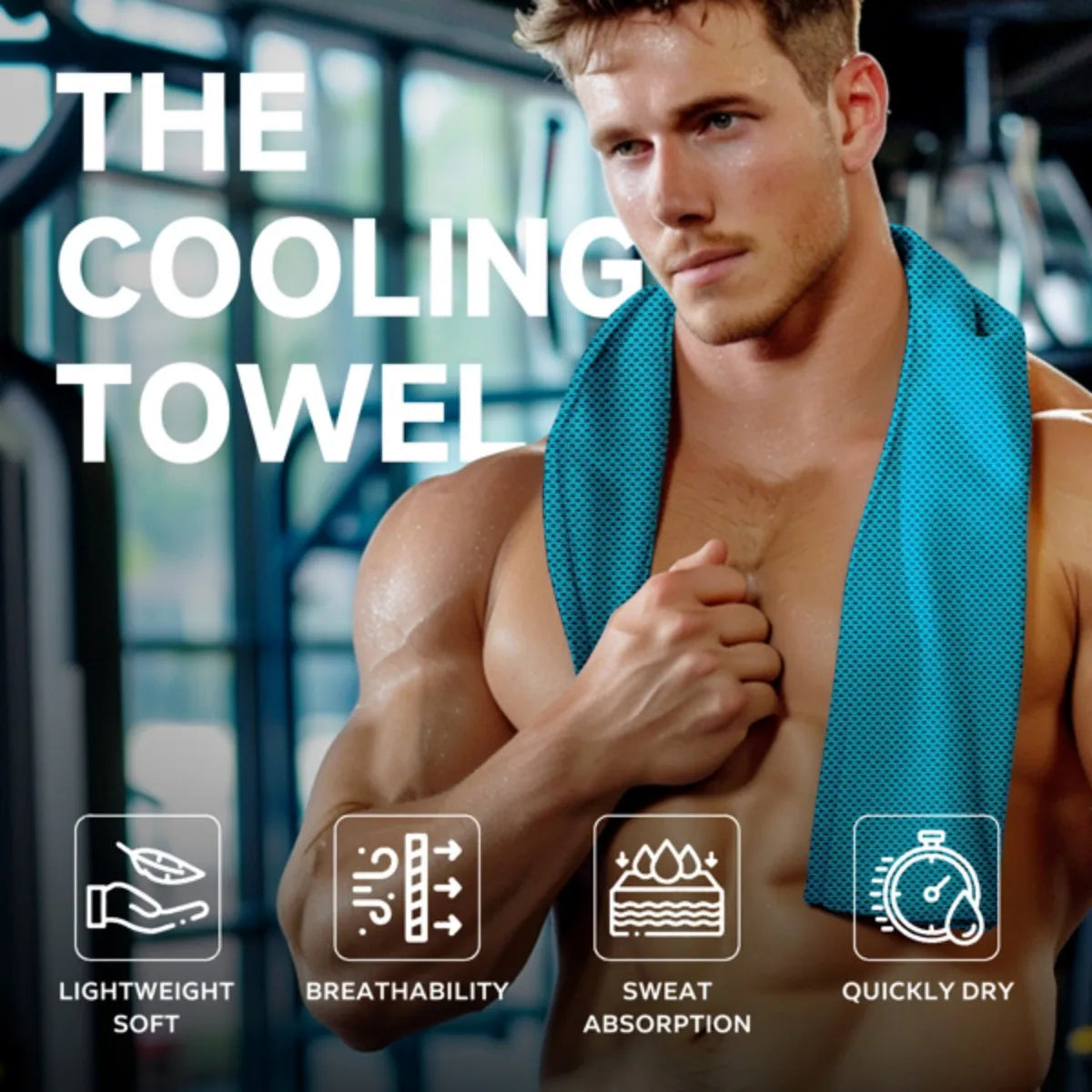 4Pack Superfiber Ice Towel Neck Soft Breathable Cold Towel Cooling for Yoga Sports Golf Gym Camping Running Fitness