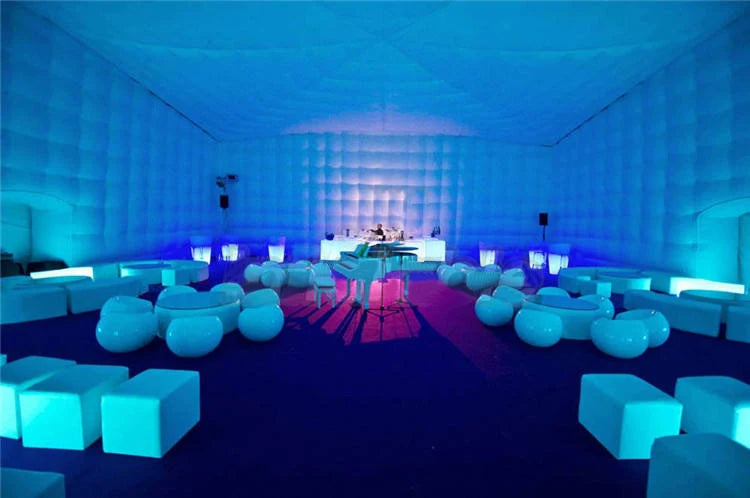 26FT Large LED Inflatable Air Club Tent House with Blower Inflatable Lighting Nightclub Tent For Party Event Rental Business