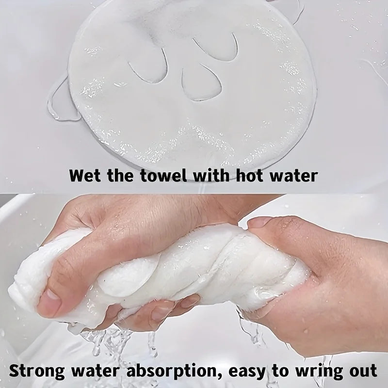 5 piece reusable cold and hot compress facial towel facial mask | Thickened steam SPA facial towel with eye holes, no fragrance, no electricity, moisturizing and deep cleaning, suitable for sensitive skin.