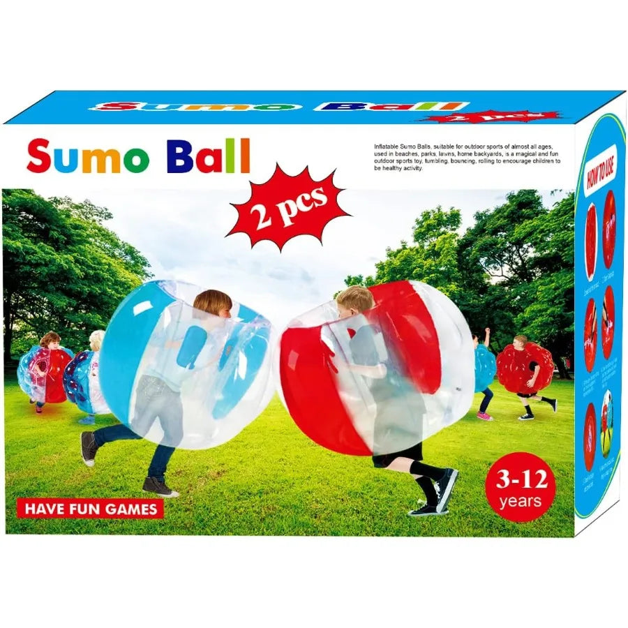 2 Pack Inflatable Sumo Balls for and Adults 3ft/0.90m Bumper Balls for Outdoor Summer Fun Interactive Human Hamster Ball Play E