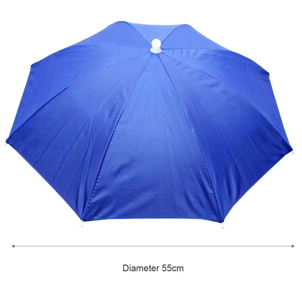 Outdoor Foldable Head Umbrella Hat Headwear Sun Cap Rainproof Anti-Sun Fishing Golf Cycling Hiking Camping Shade Umbrella Hat
