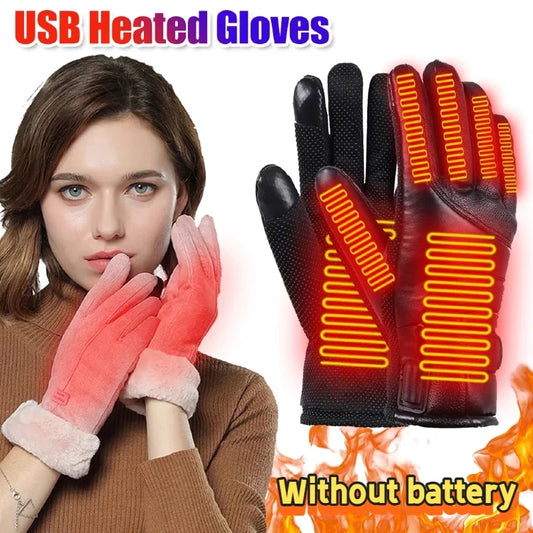 Electric Heating Gloves Men Women USB plug-in Winter Skiing Snowboarding Can Touch Screen Snow Gloves Without battery