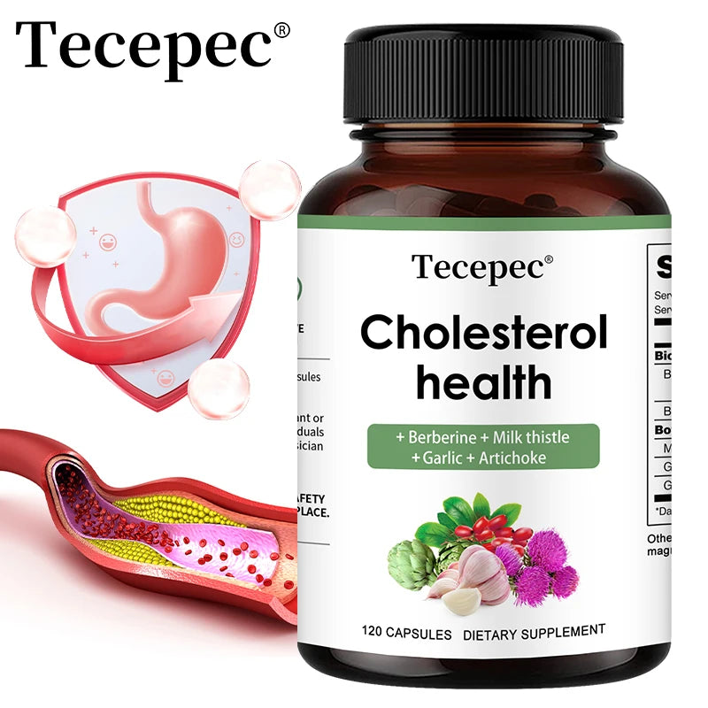 Cholesterol Support Supplement - Contains berberine, artichoke to support healthy cholesterol levels and natural heart health