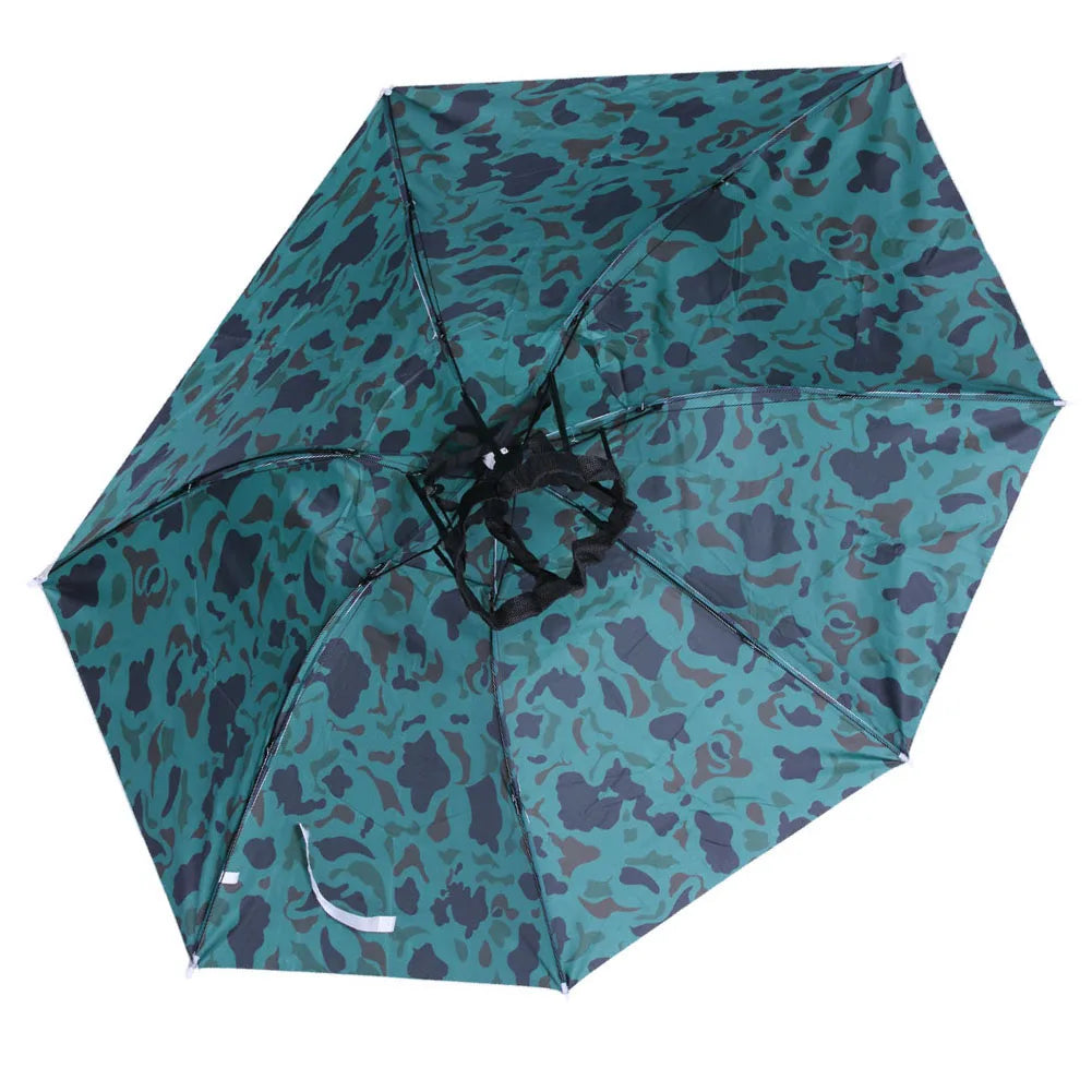 Outdoor Foldable Head Umbrella Hat Headwear Sun Cap Rainproof Anti-Sun Fishing Golf Cycling Hiking Camping Shade Umbrella Hat